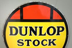 Vintage Dunlop Stock Round Enamel Advertising Sign 