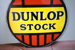 Vintage Dunlop Stock Round Enamel Advertising Sign 