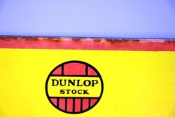 Vintage Dunlop Stock Tyres Enamel Advertising Sign  