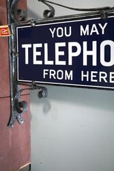 Stunning You May Telephone From Here Enamel Sign 