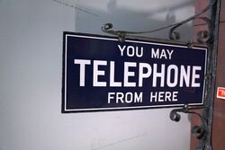 Stunning You May Telephone From Here Enamel Sign 