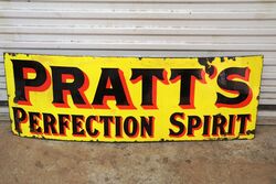 Antique Prattand39s Perfection Spirit Enamel Advertising Sign 