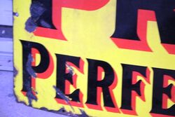 Antique Prattand39s Perfection Spirit Enamel Advertising Sign 