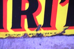 Antique Prattand39s Perfection Spirit Enamel Advertising Sign 