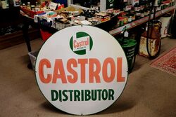 1965 Round  Castrol Z Distributor Enamel Adv Sign 