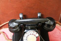 1930and39s Art Deco Pyramid Black Bakelite Telephone 