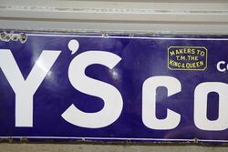 Antique Fryand39s Cocoa Enamel Strip Advertising Sign  