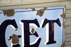 Antique Nugget Boot Polish Enamel Advertising Sign 