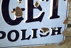 Antique Nugget Boot Polish Enamel Advertising Sign 