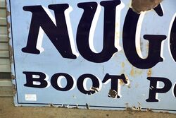Antique Nugget Boot Polish Enamel Advertising Sign 