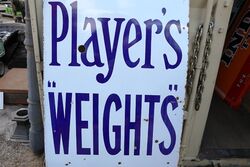 Antique Playerand39s Weights Cigarettes Enamel Sign 