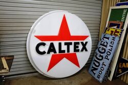 Round Vintage Caltex Embossed Acrylic Advertising Lens  