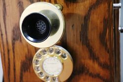 Antique British Ericsson Oak Wall Phone 