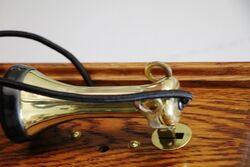 Antique British Ericsson Oak Wall Phone 