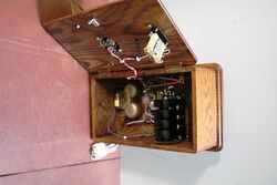 Antique British Ericsson Oak Wall Phone 