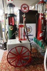 1913 TOKHEIM andquot15andquotPortable Petrol Pump Cart