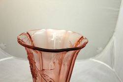 1920 S Art Deco Pressed Glass Vase Xxxx Antique Complex