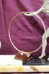 1930and39s Art Deco Spelter On Marble Hoop Girl And Greyhound Figure Lamp C192535