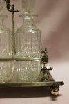 19th Century Cut Lead Crystal 3 Bottle Tantalus On A Silver Plated Stand C1890