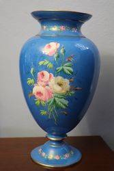 19th Century French Porcelain Blue Ground Vase 