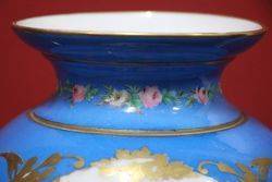 19th Century French Porcelain Blue Ground Vase 