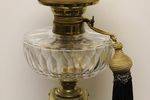 19th Century Oil Lamp On Onyx Base + Brass Mounts Modern Shade