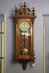 19th Century Walnut Double Weight Regulator Wall Clock 