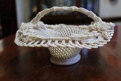 20th Century Belleek Basket 