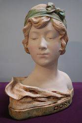 20th Century French Chalk Bust Of Dora 
