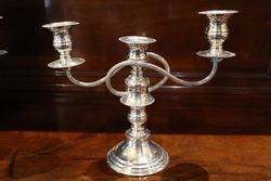 20th Century Silver Plated 3 Branch Candelabra  