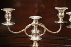 20th Century Silver Plated 3 Branch Candelabra  