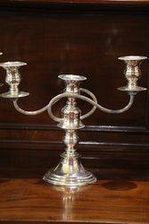 20th Century Silver Plated 3 Branch Candelabra  