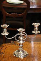 20th Century Silver Plated 3 Branch Candelabra  