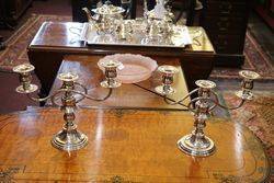 20th Century Silver Plated 3 Branch Candelabra  