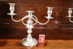 20th Century Silver Plated 3 Branch Candelabra  