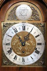 20th Century Walnut Short Case Clock 8 Day 14 Hour Westminster Chime Movement 