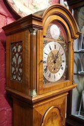 20th Century Walnut Short Case Clock 8 Day 14 Hour Westminster Chime Movement 