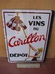 DOUBLE LES VINS DE CARILLON ENAMEL SIGN  --20&amp;quot;x28&amp;quot;  SP32