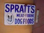 SPRATTS DOG FOOD ENAMEL SIGN ---20x30&amp;quot;  ---SM79