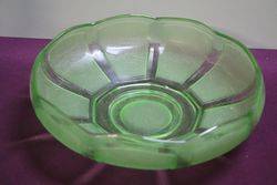 3 Pieces Art Deco Green Uranium Glass Pelican Float Bow