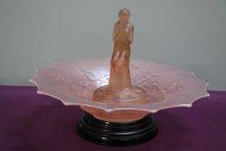 3 Pieces Art Deco Pink Glass Float Bowl C1930  