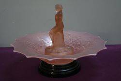 3 Pieces Art Deco Pink Glass Float Bowl C1930  