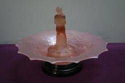 3 Pieces Art Deco Pink Glass Float Bowl C1930  