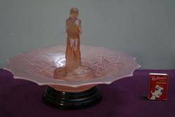 3 Pieces Art Deco Pink Glass Float Bowl C1930  