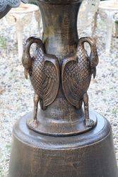 3 Tiered Cast Iron Heron Fountain 