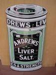 DIE CUT ANDREWS LIVER SALT ENAMEL SIGN ---SG70