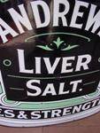 DIE CUT ANDREWS LIVER SALT ENAMEL SIGN ---SG70