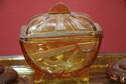 5 pc Deco Amber Trinket Set C1920 