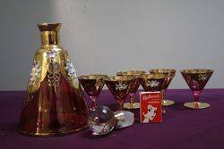 7 Pieces Glass Decanter and Cup 