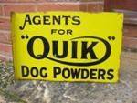 Quik veterinary dog powders enamel post mount sign.----SM52c